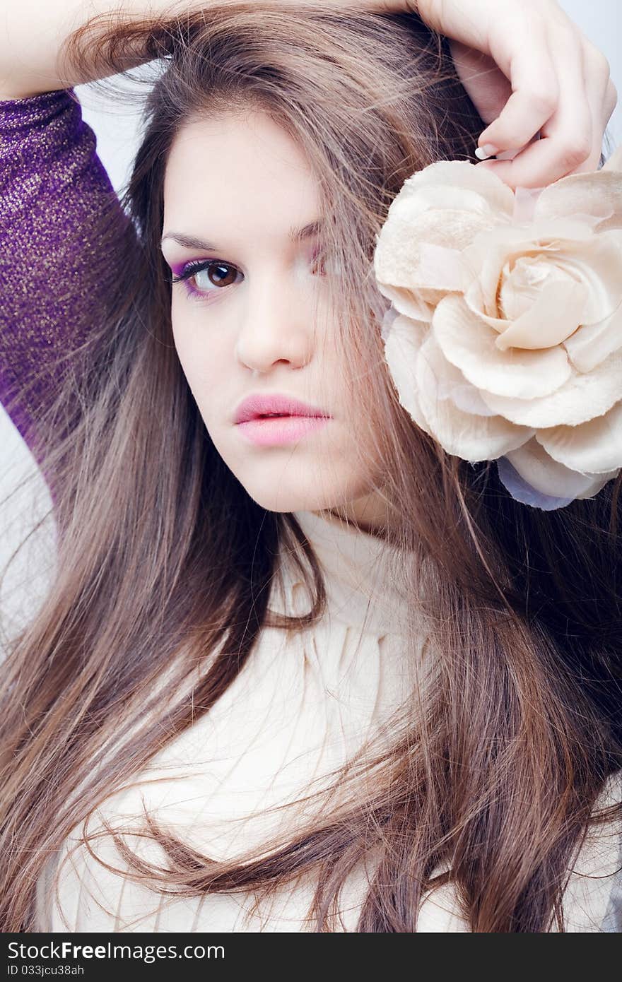 Young beautiful girl with long-hair