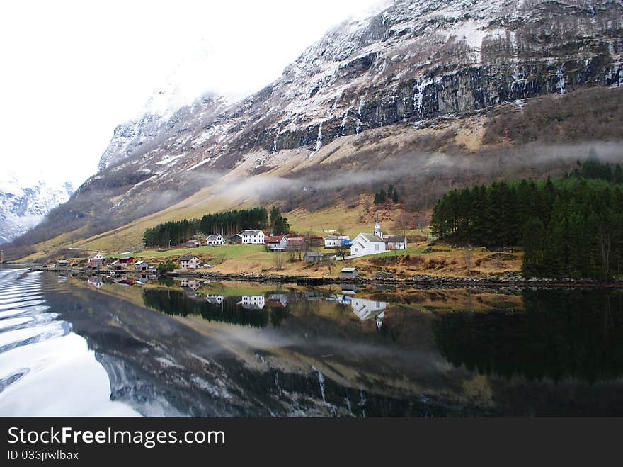 Mountains surrounding fjord in Norway. Mountains surrounding fjord in Norway