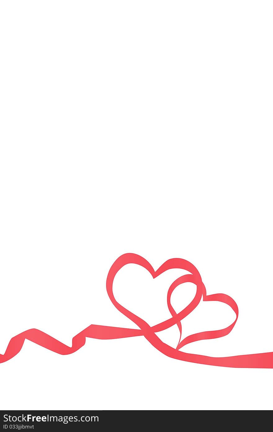 Nice red  hearts on the white  background. Nice red  hearts on the white  background