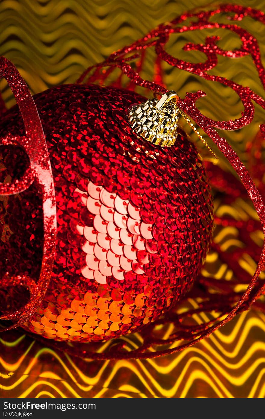 Christmas decoration ball with ribbon