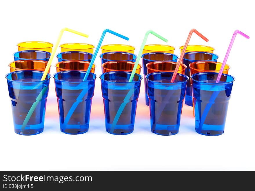 Plastic glasses isolated