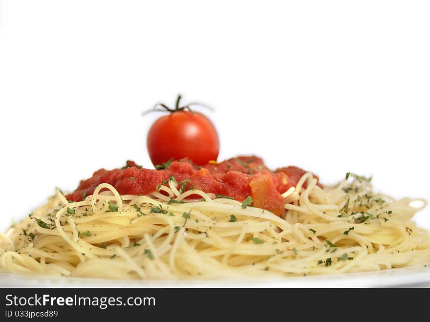 Spaghetti with tomatoes