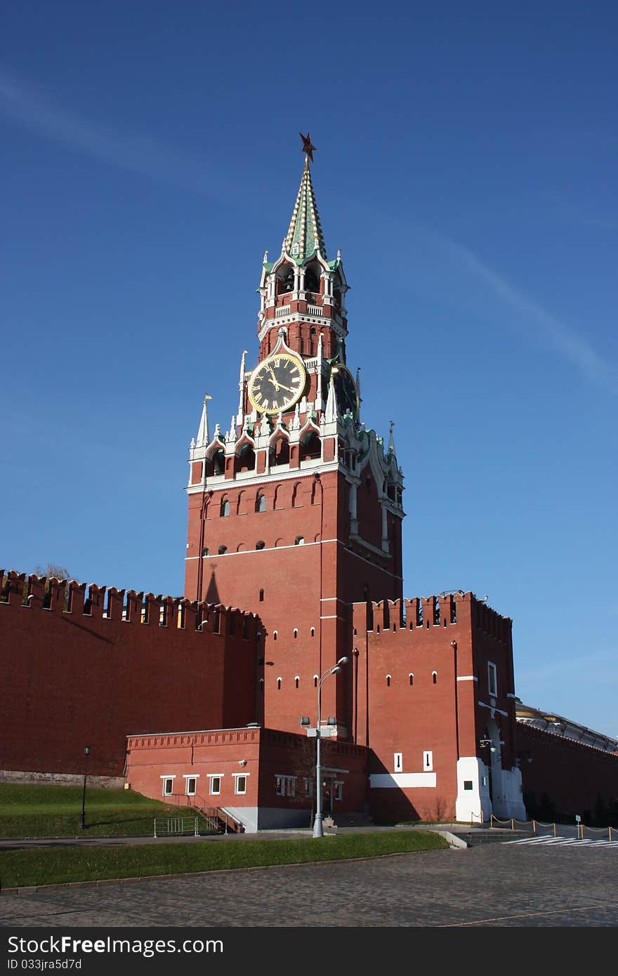 Russia. Spasskaya tower Moscow Kremlin. Russia. Spasskaya tower Moscow Kremlin.