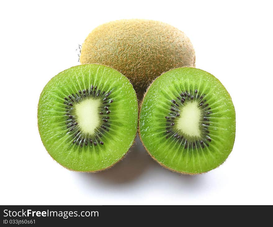 Kiwi fruit on white background