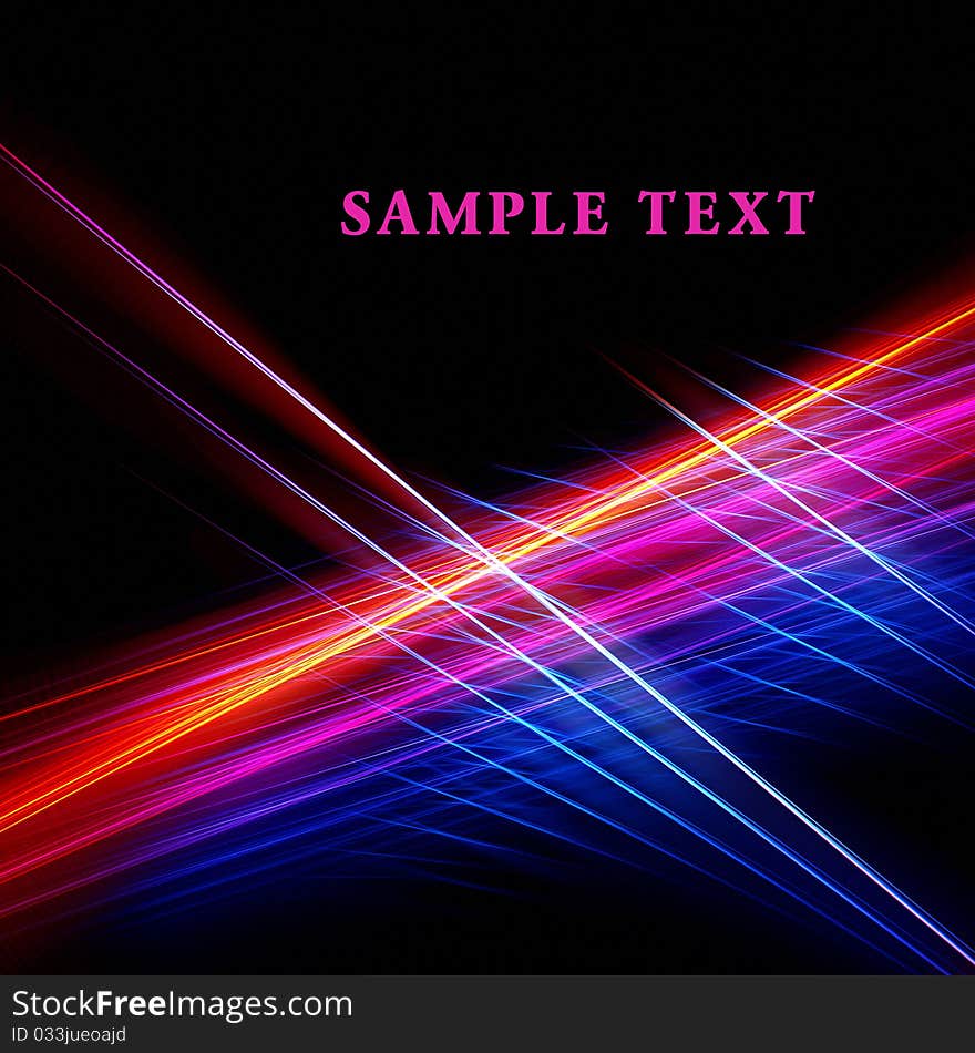 Bright lines on a black background. Bright lines on a black background