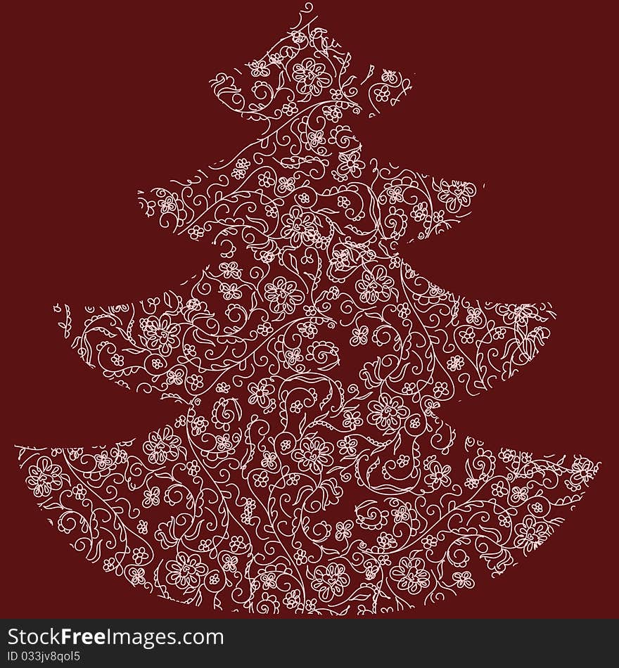 Abstract Christmas background with spruce of pattern