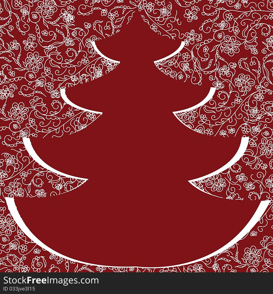 Abstract Christmas background with spruce of pattern