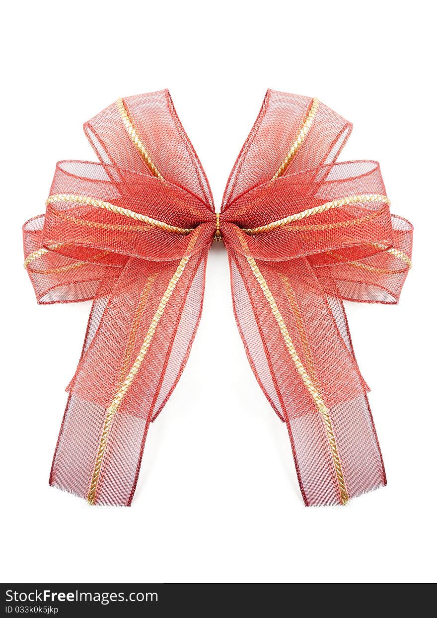 Red Bow on white background