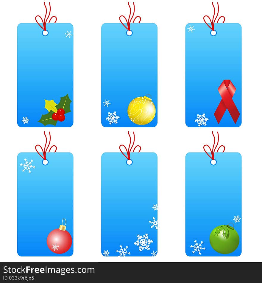 Set christmas tablets on a white background