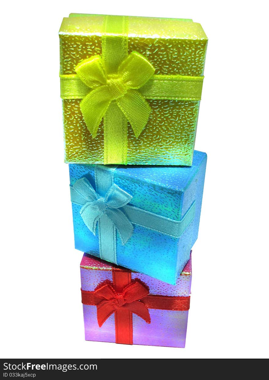 Tree gift tower on white background