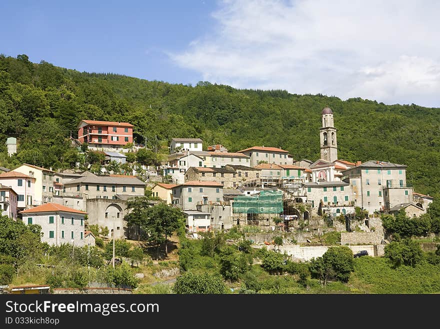 The medieavl village of antessio in liguria, italy, with restoration of ancient building. The medieavl village of antessio in liguria, italy, with restoration of ancient building