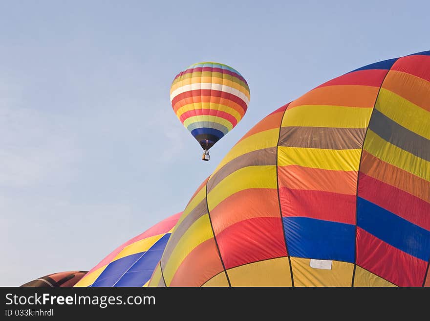 Hot Air Balloons in the blue sky.