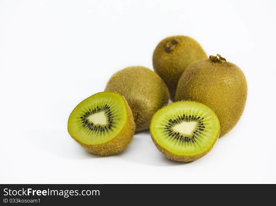 Kiwi fruit isolated on white background.