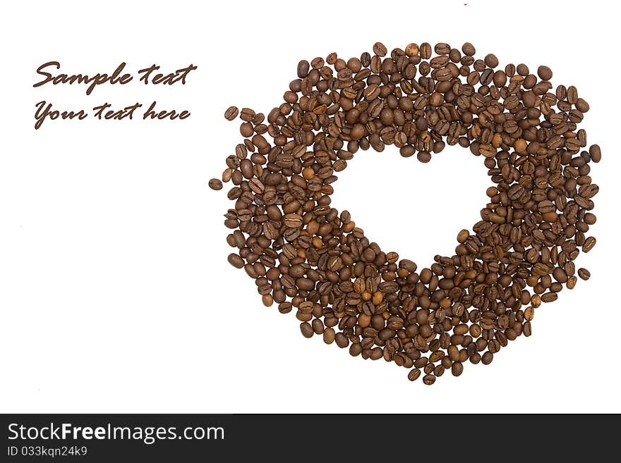 Sign of the heart of the coffee beans