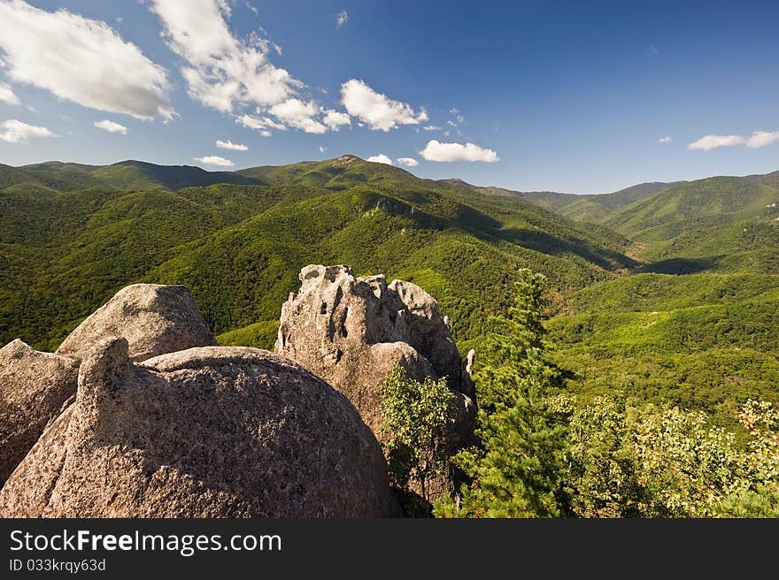 Lovely view of the expanse of Russian taiga. Lovely view of the expanse of Russian taiga.