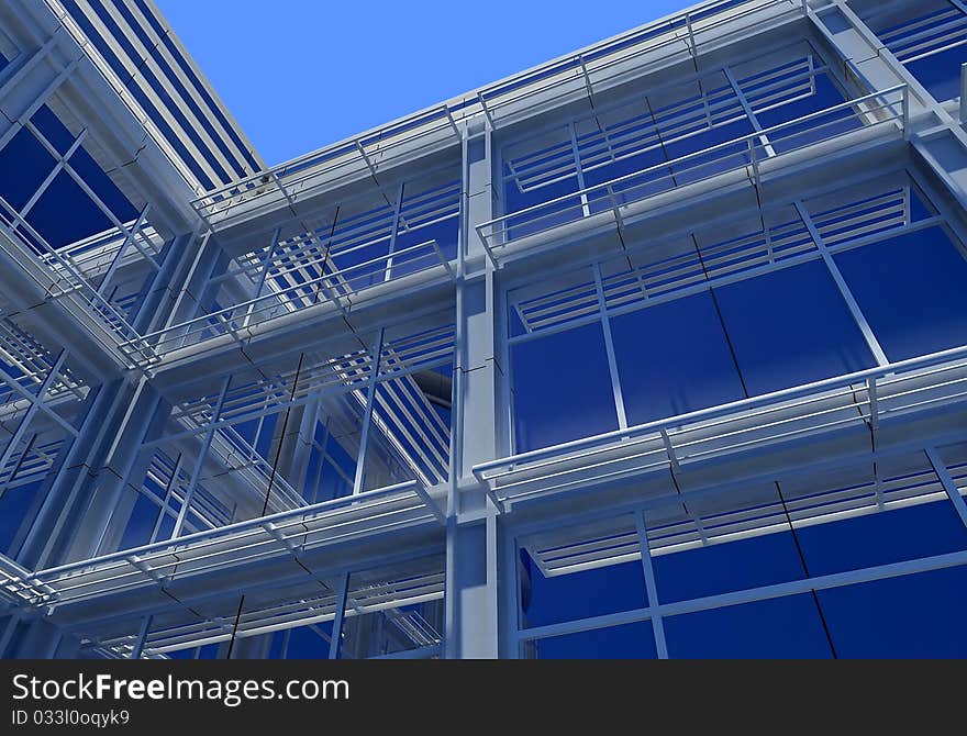 Modern building on a background sky. Modern building on a background sky