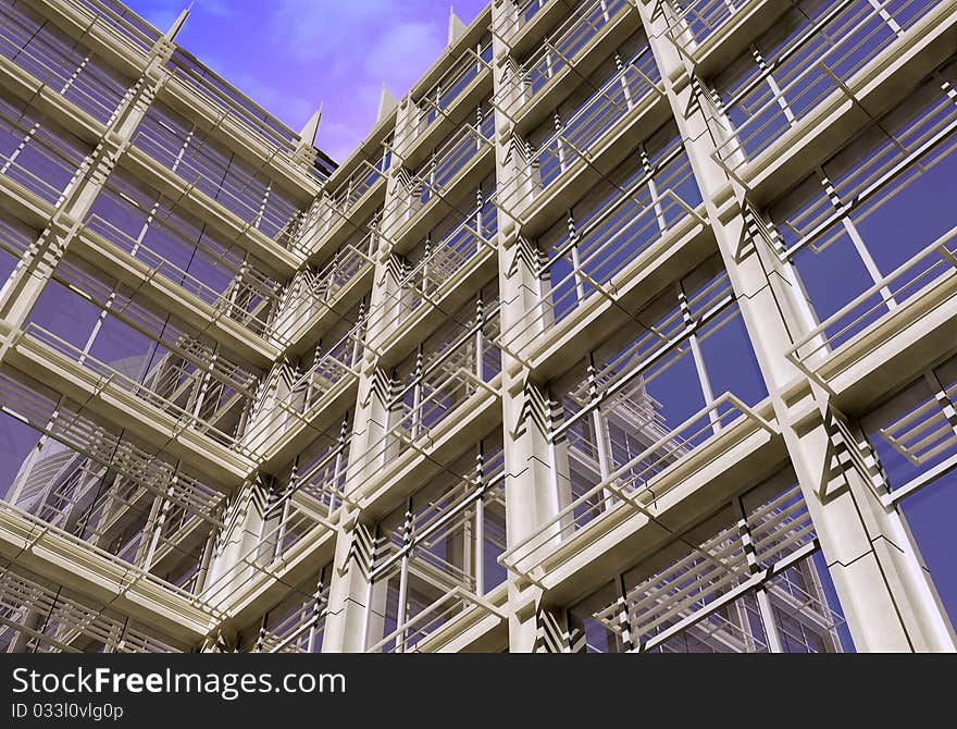 Modern building on a background sky