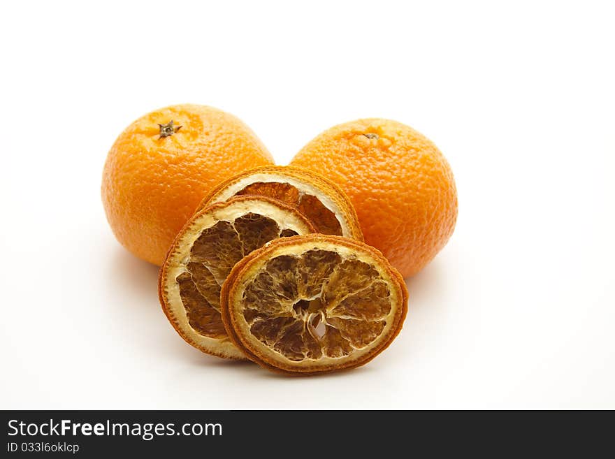 Tangerines with shell and lemon. Tangerines with shell and lemon