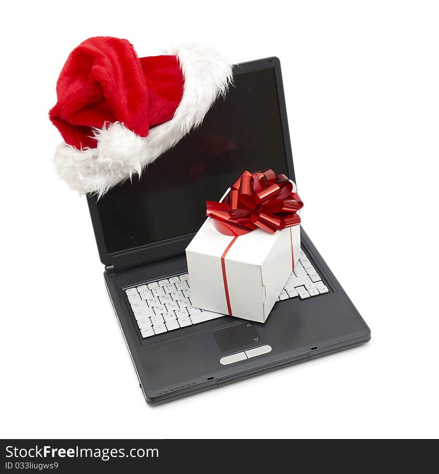 Santa Hat On A Laptop