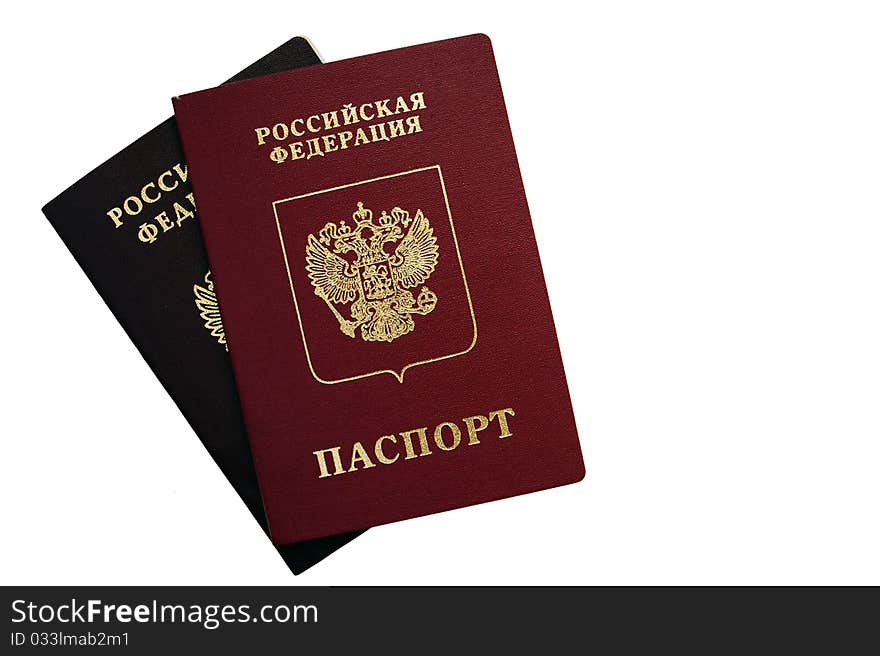 The Russian passport on a white background