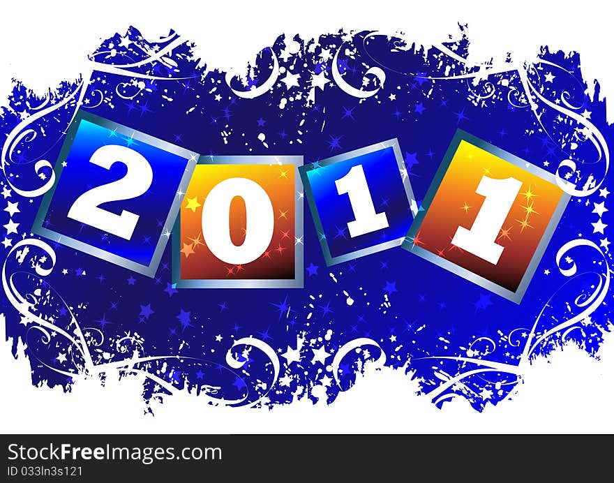 Abstract background with New Year's toys on the new year. Clip-art