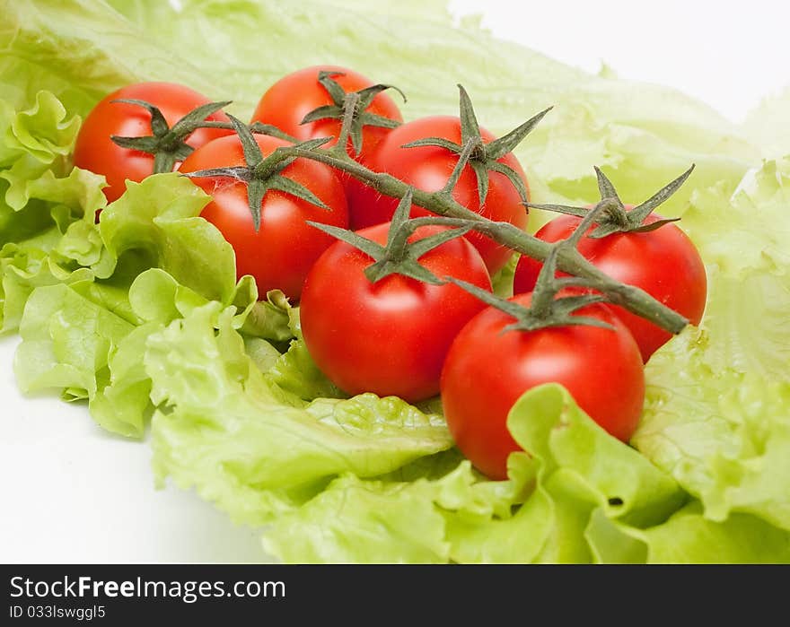 Fresh Vegetables. Tomatos Cherry And Green Salad