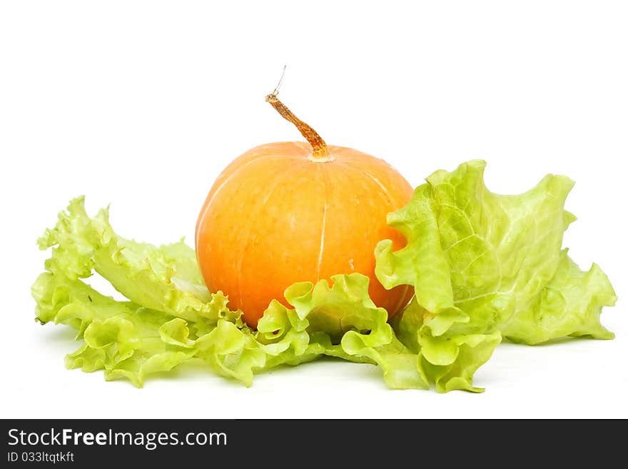 Ripe Pumpkin and green salad