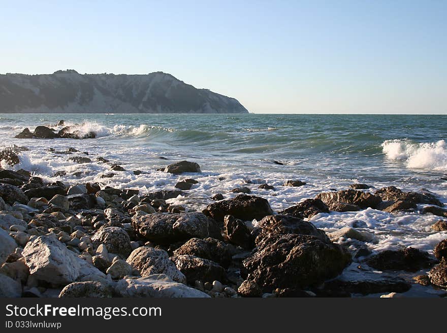 Portonovo seaside near the Conero Mountain at Ancona. Portonovo seaside near the Conero Mountain at Ancona