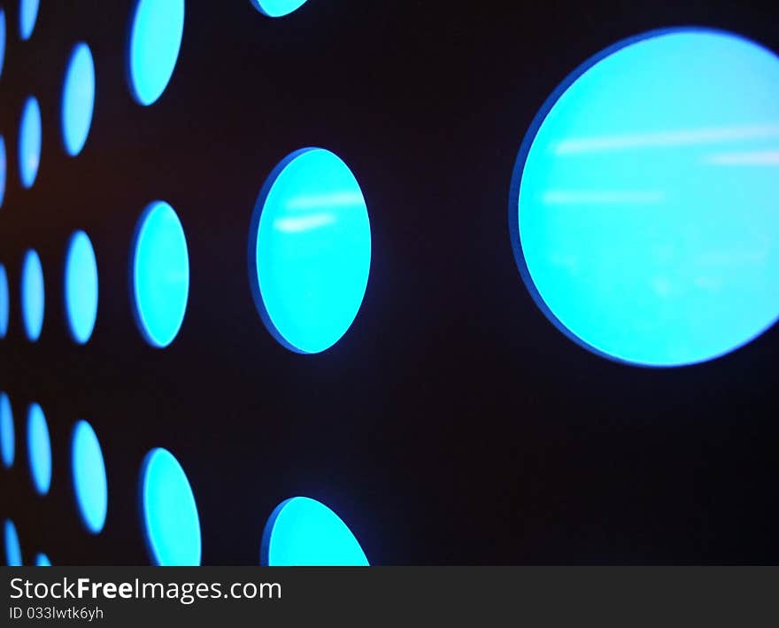 Stylish blue glowing circles on Black