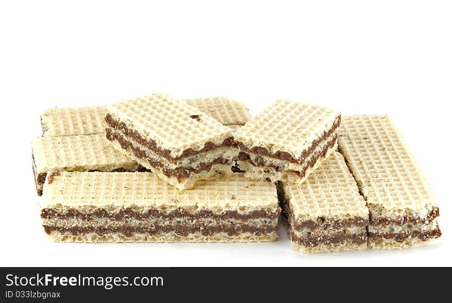 Stack of chocolate wafers