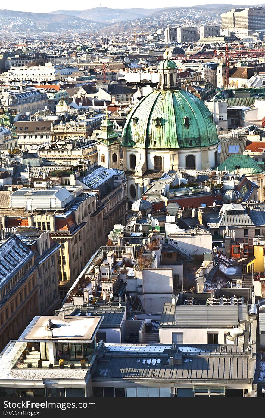 View Over Vienna In Snow