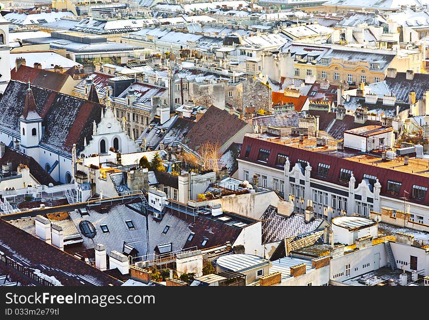 View Over Vienna In Snow