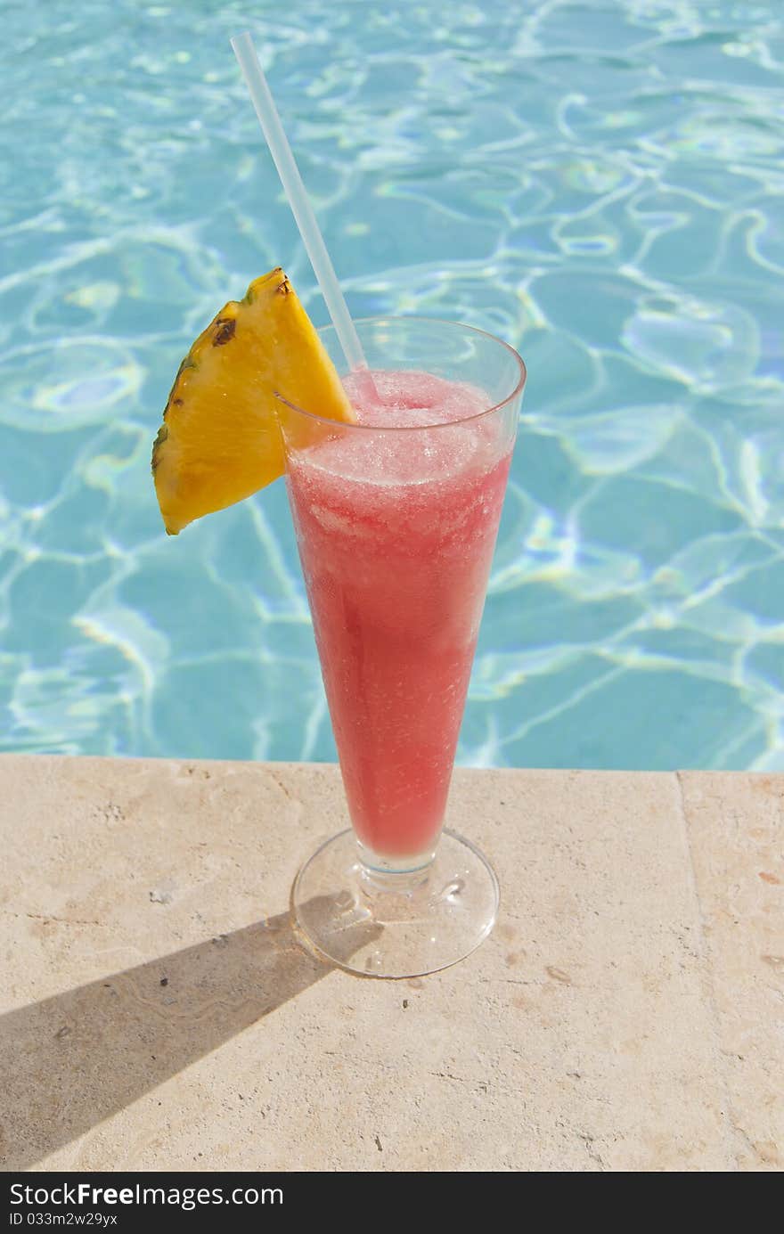 Exotic Cocktail Near Swimming Pool