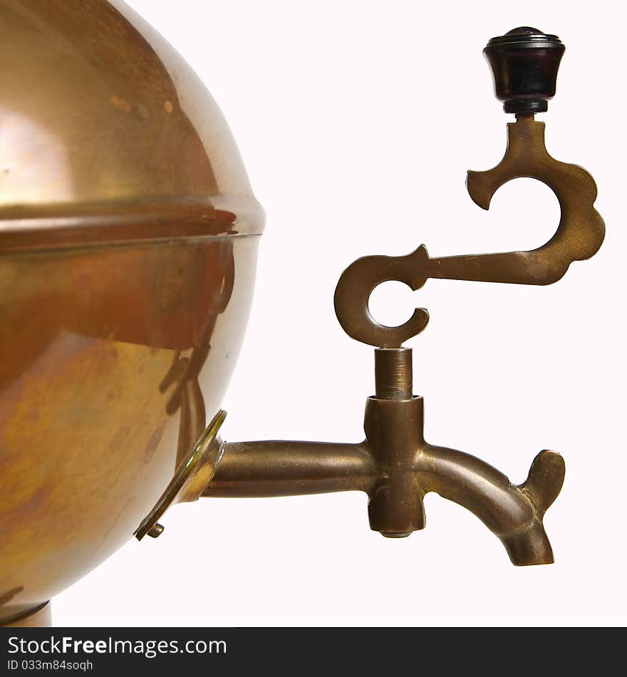 Samovar nose, isolated on a white background. Close-up. Samovar nose, isolated on a white background. Close-up
