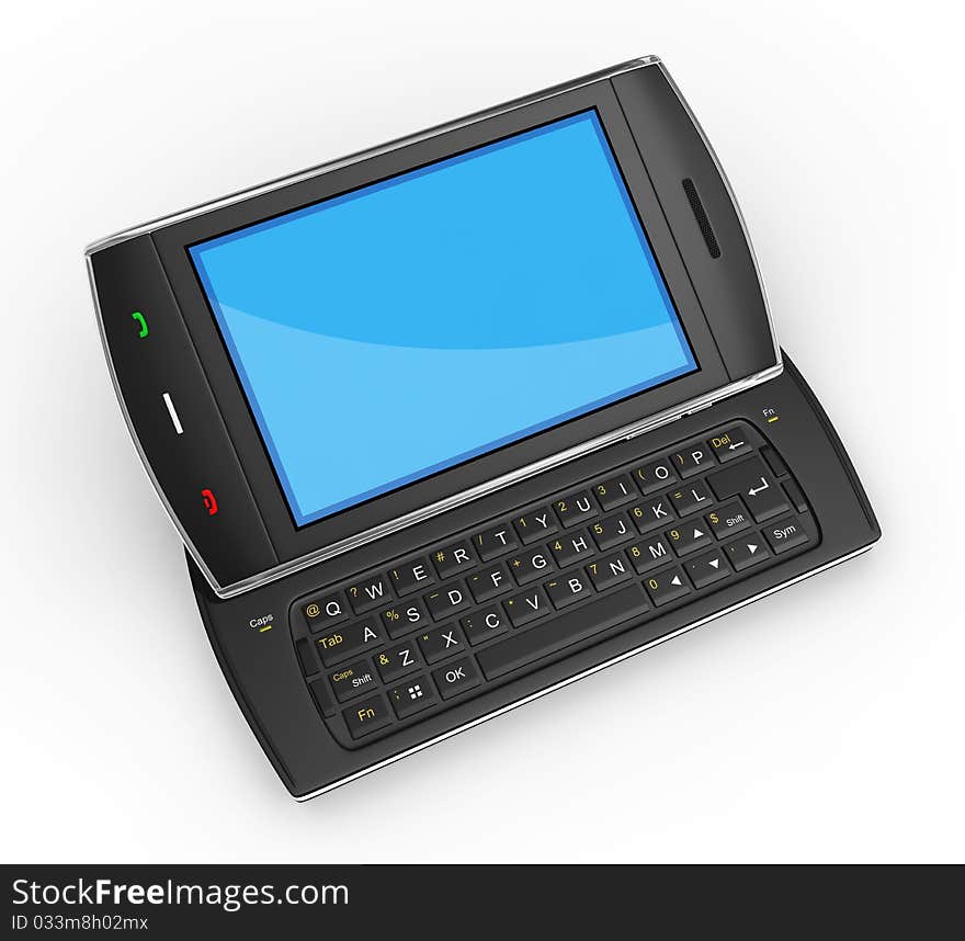 Black mobile smartphone - 3d render