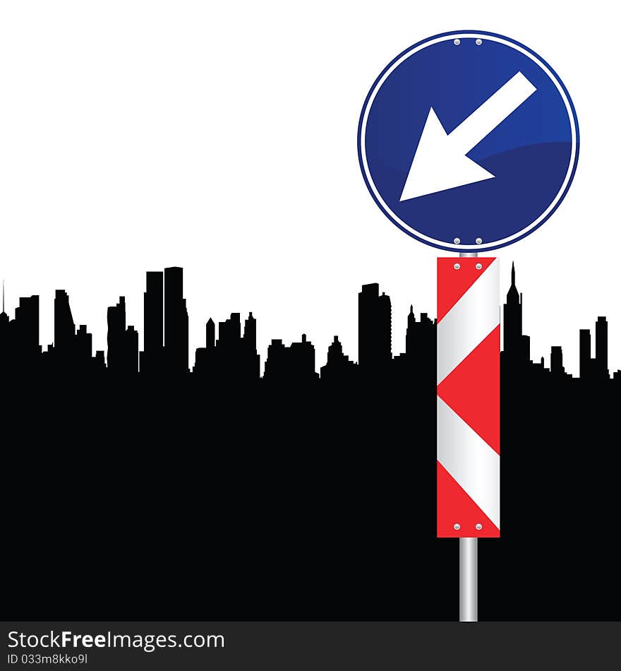 Illustration of a direction sign