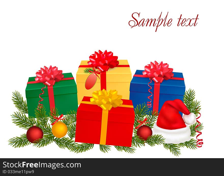 Collection of Chrismas objects. Vector.