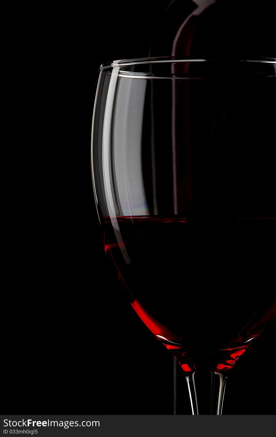 Red wine. Bottle, glass and decanter silhouette