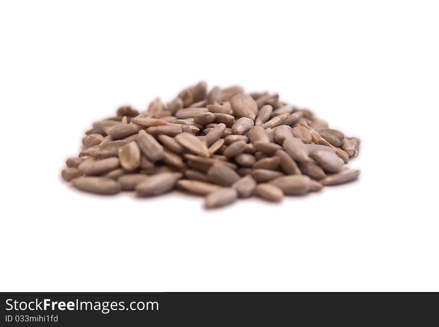 Sunflower seeds isolated on white background