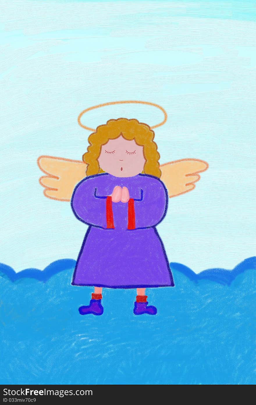 Little Praying Angel with Wings