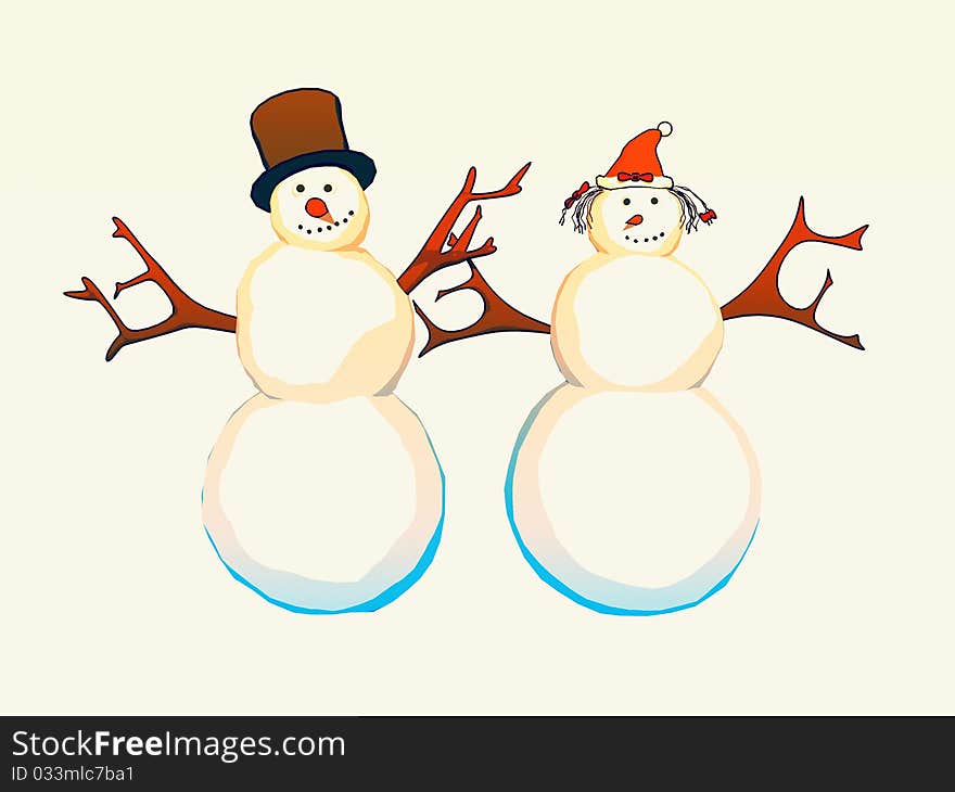 Cartoon snowman