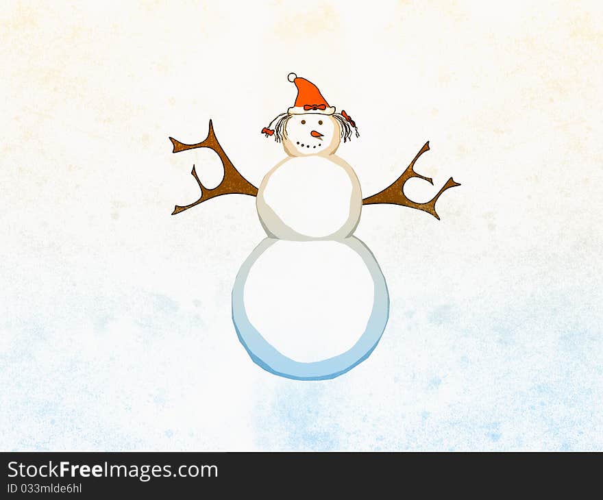 Cartoon snowman