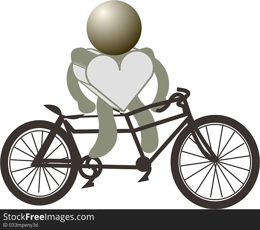 bike abstract figures heart or illustration. bike abstract figures heart or illustration