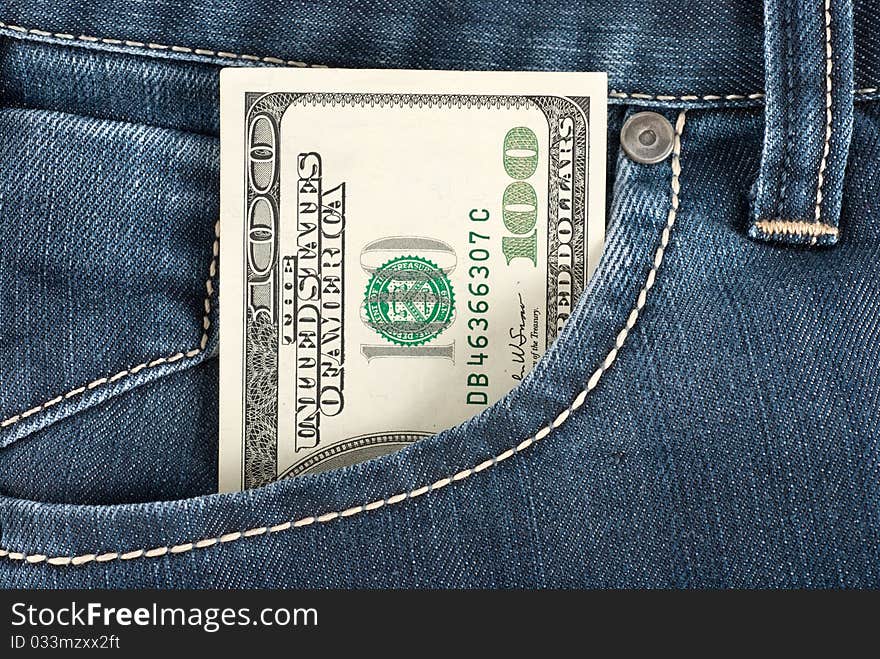 Dollar in front pocket