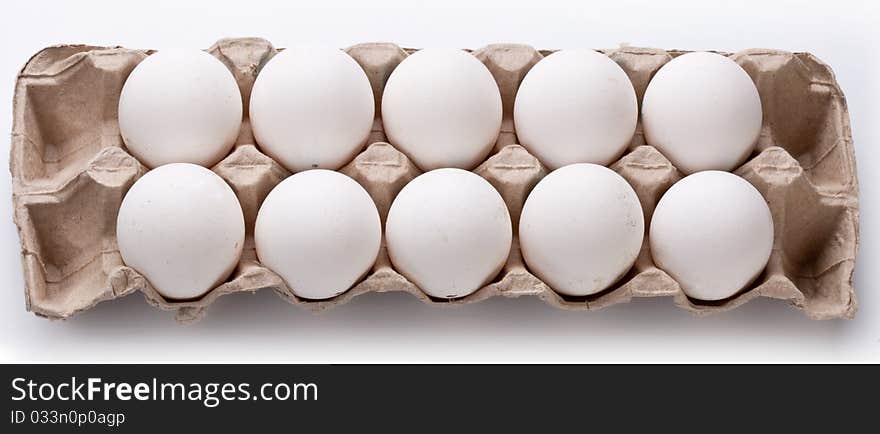 Eggs package isolated on a white. Eggs package isolated on a white.