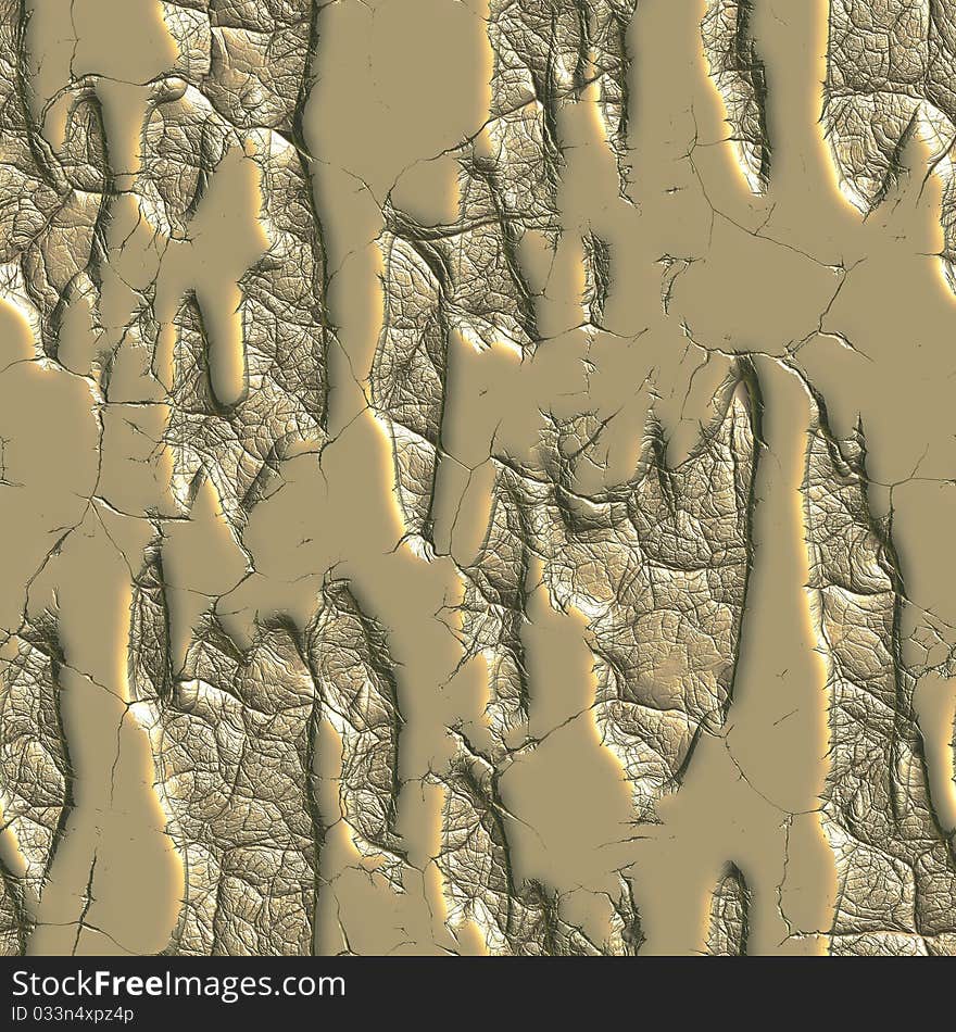 Gold cracked eroded background pattern. Gold cracked eroded background pattern