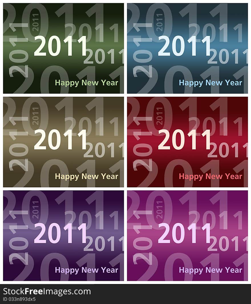 Happy New Year Card  - 2011 - Multiple Colors