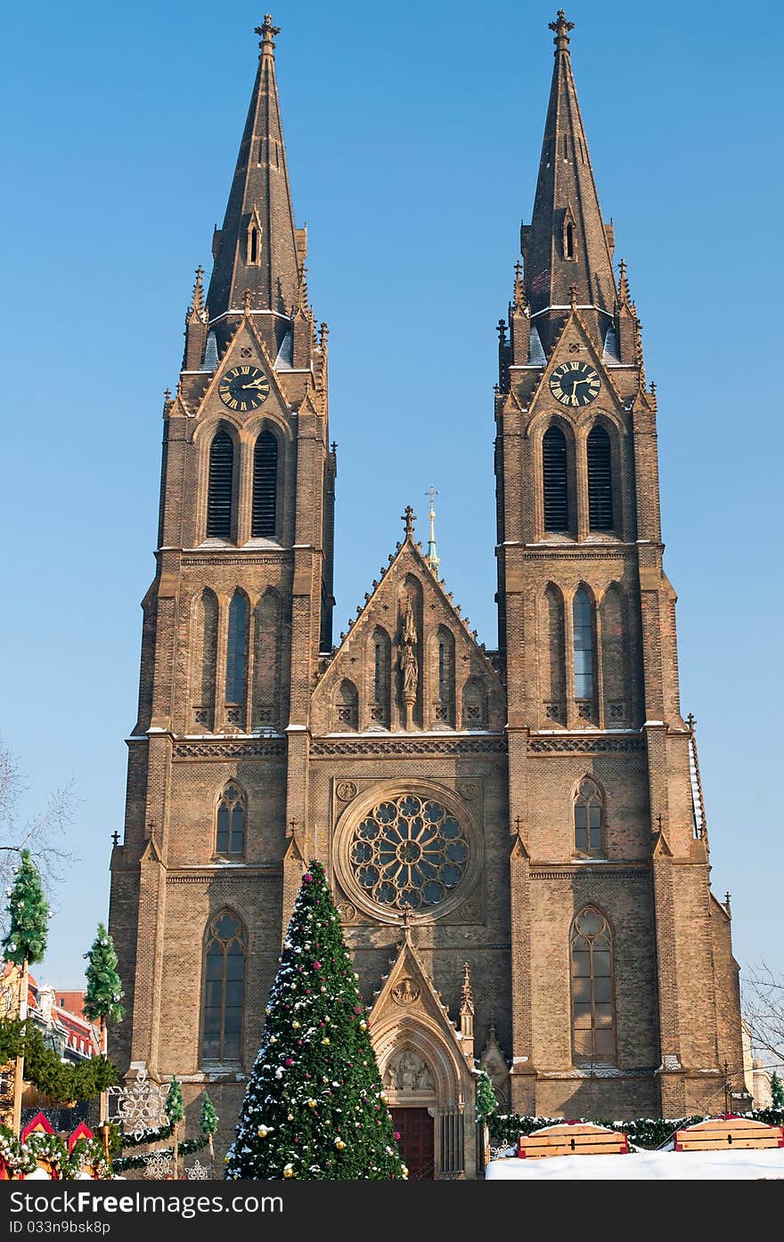 The Neo-Gothic Saint Ludmila Church in Prague, Czech Republic. The Neo-Gothic Saint Ludmila Church in Prague, Czech Republic.