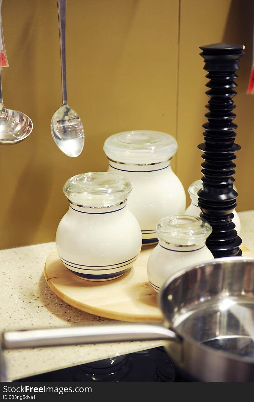 A corner in kitchen,show some kitchen utensils.