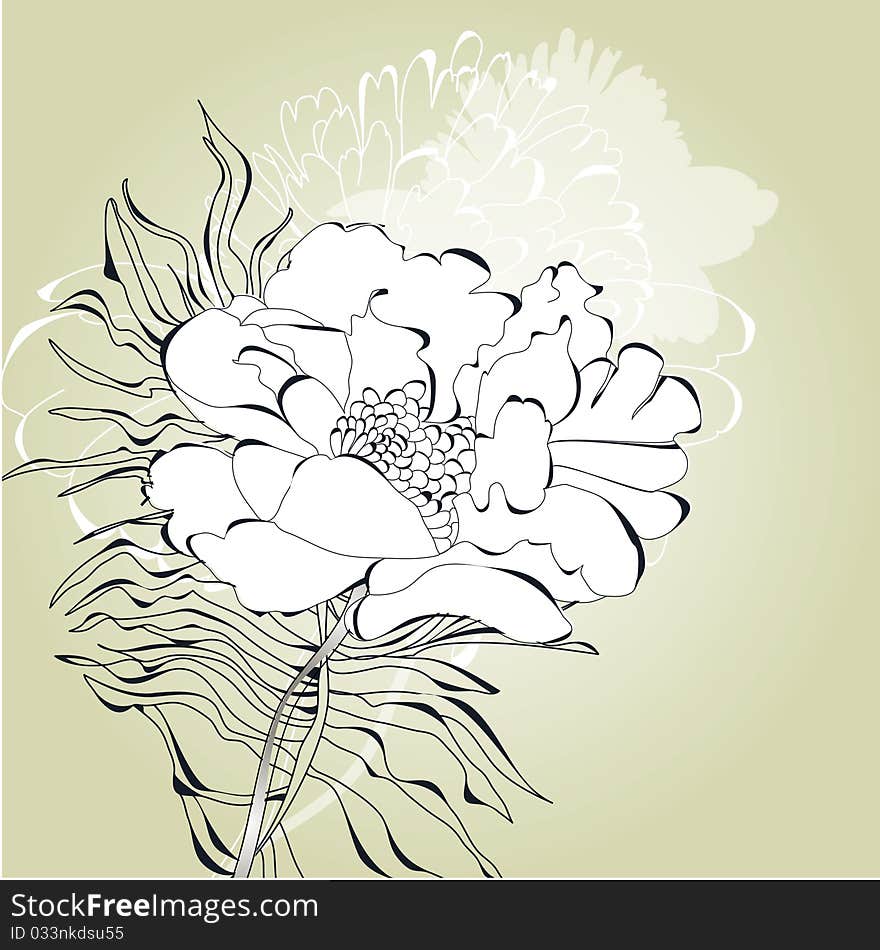 Romantic card with white flower